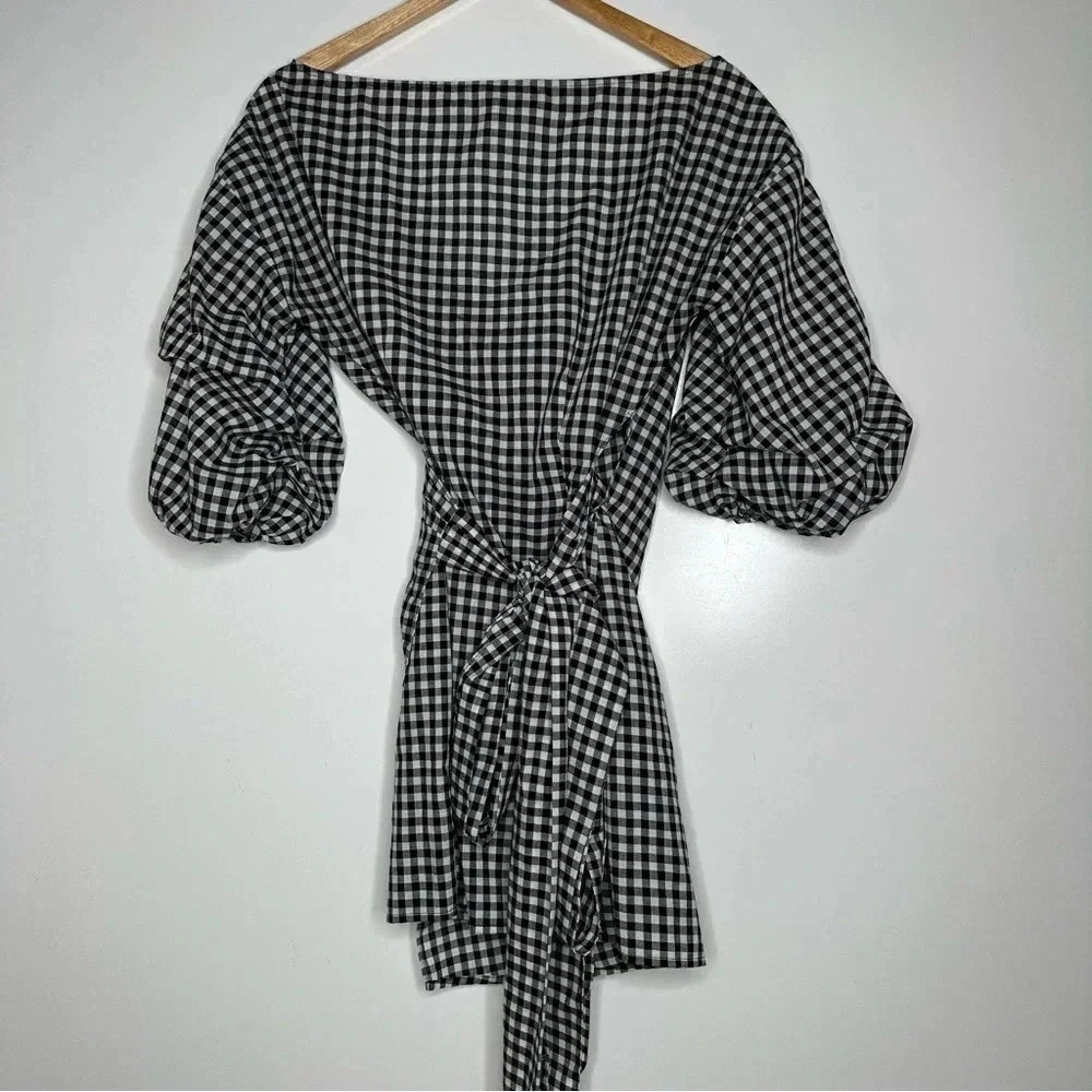 Lovers + Friends Gabriel Ruched Sleeve Wrap Mini Dress Size XS - Picture 6 of 10